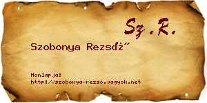 Szobonya Rezső névjegykártya